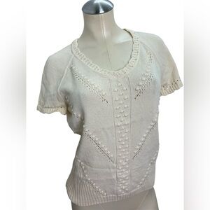 St. John Sport Wool Blend Knit Short Sleeve Top Size Medium